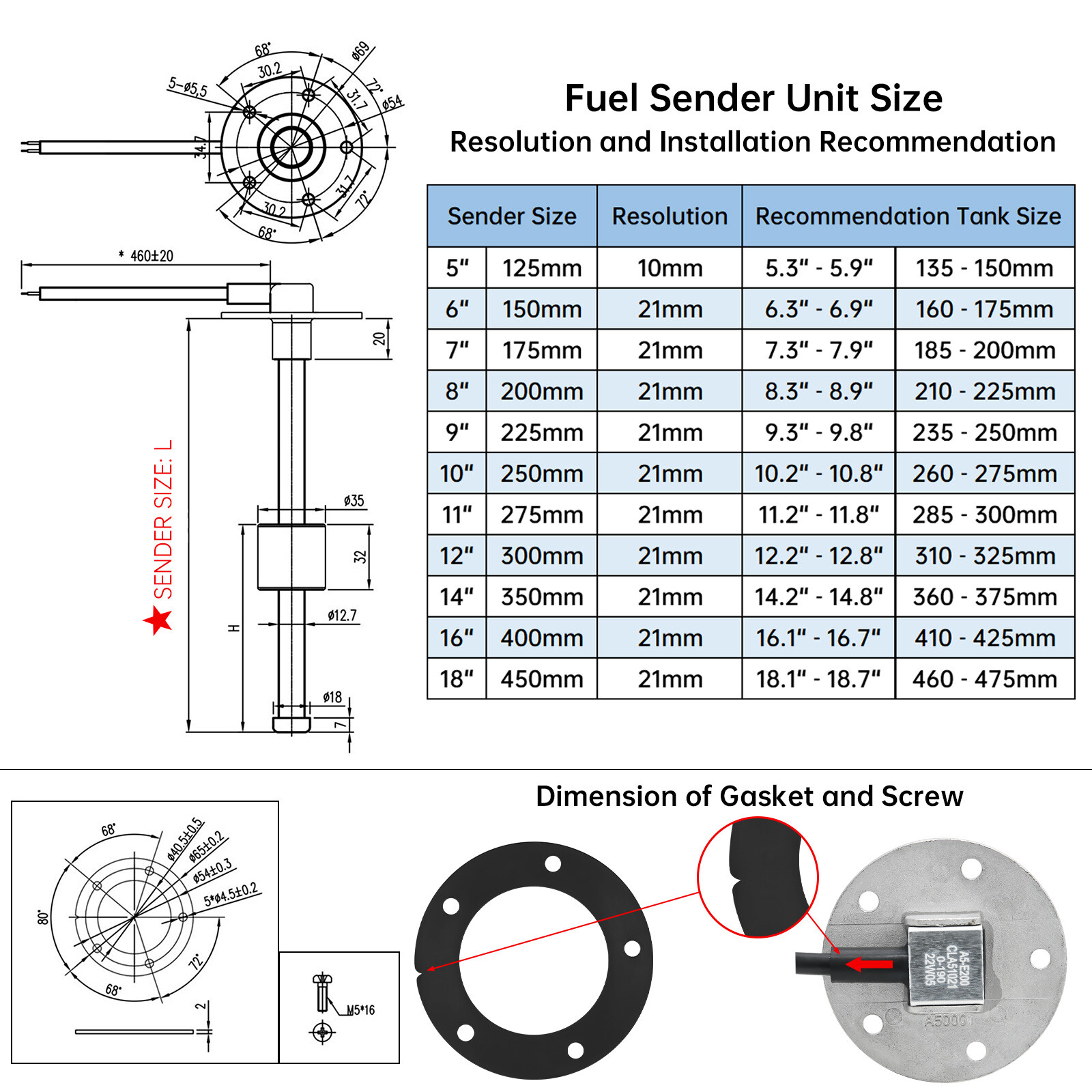 Marine Boat RV Truck Fuel Water Tank Level Sensor Sender Sending Unit 240-33ohms
