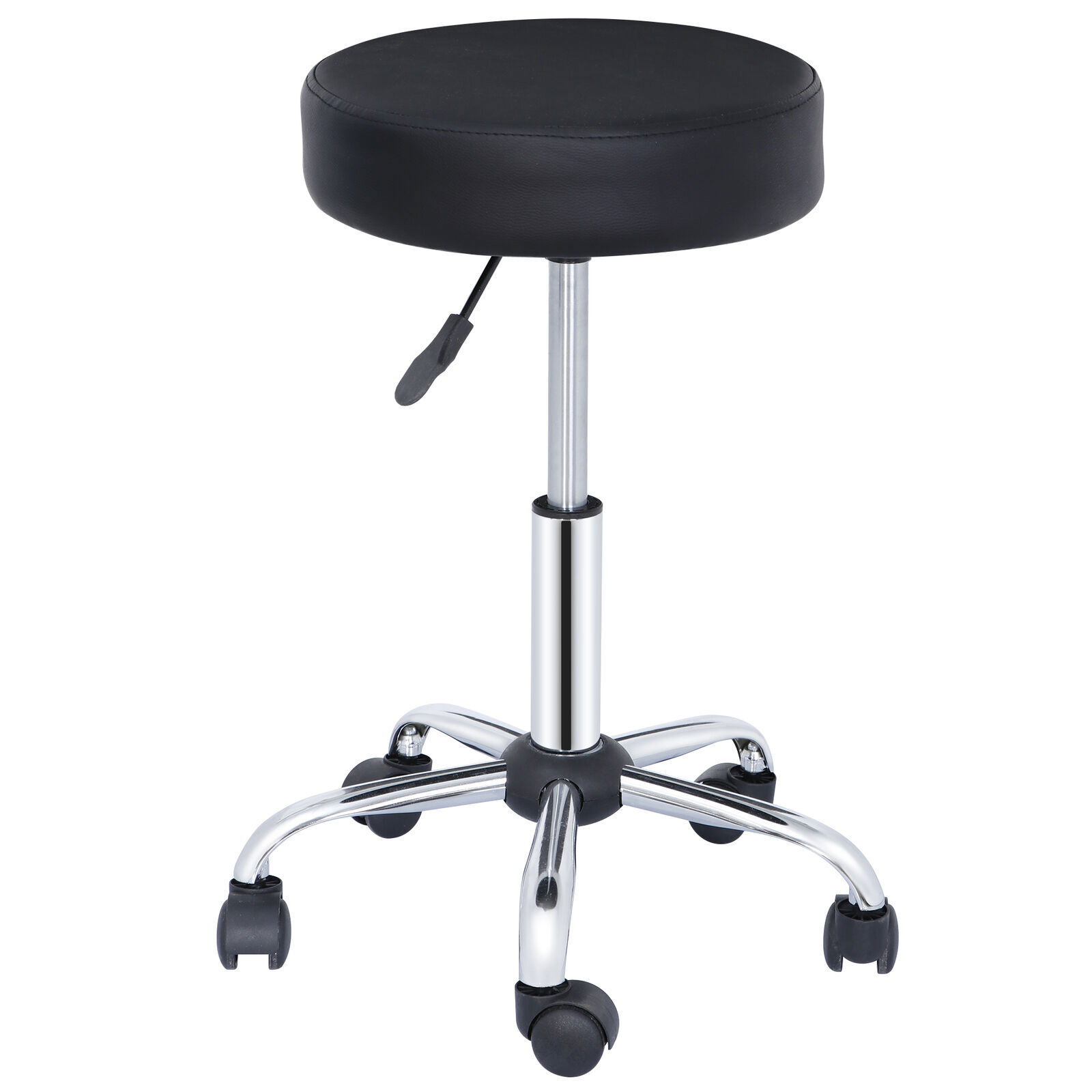 Adjustable Hydraulic Salon Spa Stool Backless 360 Rotation Metal Frame