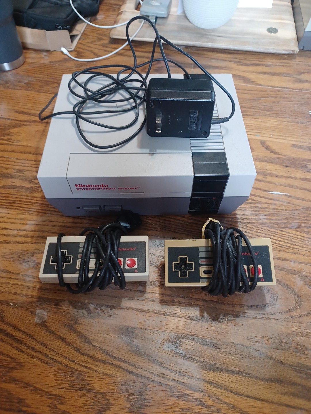 Nintendo NES System, Two Controllers,  Power Supply  (Works)