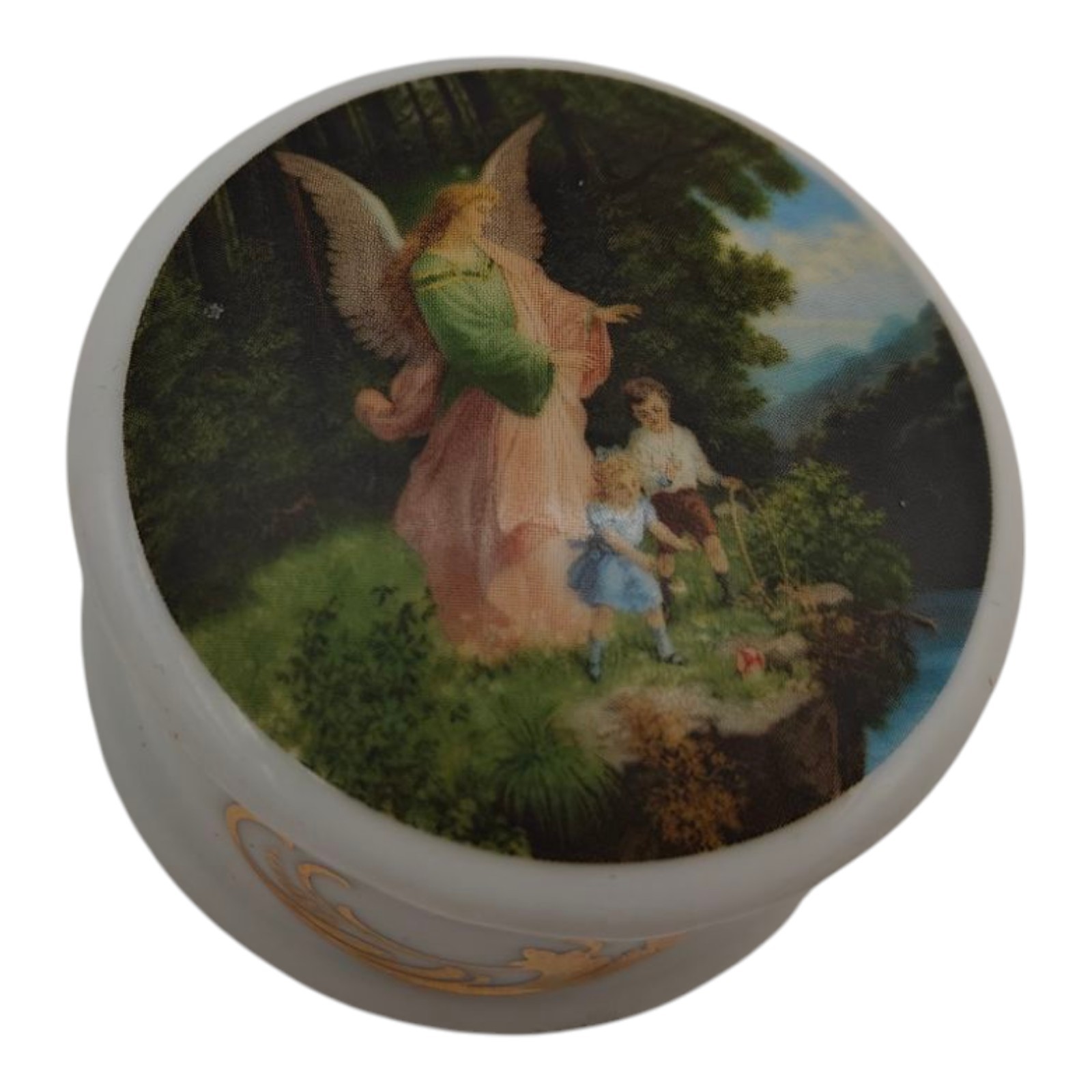 VTG Angel Care Trinket Box Round