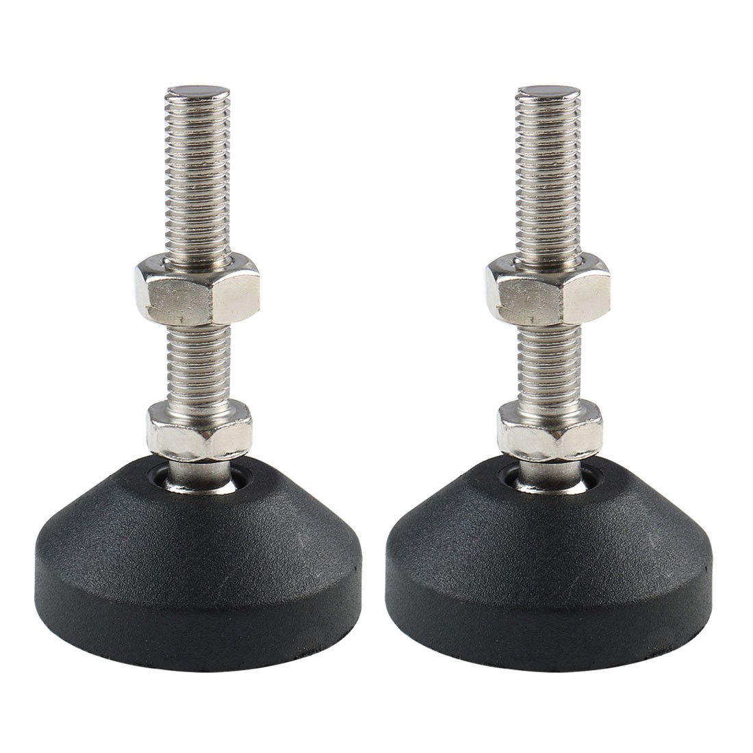 M10 x 50 x 50mm Adjustable Leveling Foot Pad Protector for Machine Leg 2pcs
