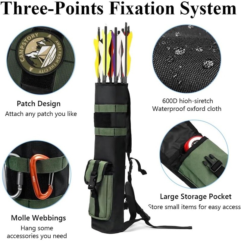 Durable Arrow Quiver W/ Adjustable Shoulder Strap Molle System Archery New