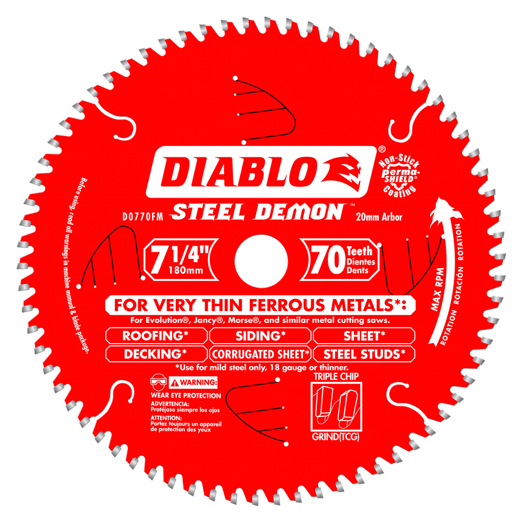 7-1/4 in. x 70 Tooth Steel Demon Metal Cutting Saw Blade - D0770FM