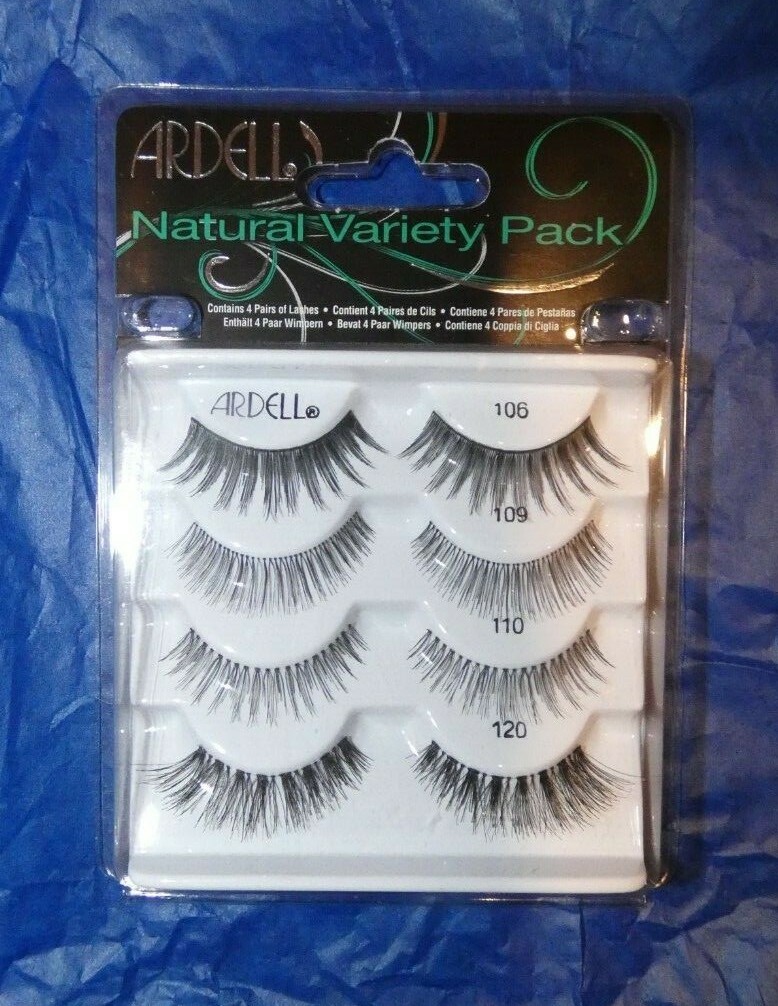NEW ARDELL Natural Variety Pack Black NIB False Eyelashes 106 109 110 120 4 pair
