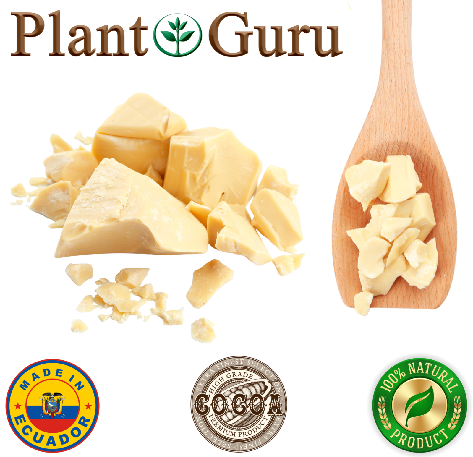 Raw Cocoa Butter 100% Pure Natural Unrefined Organic FOOD GRADE Cacao Beans