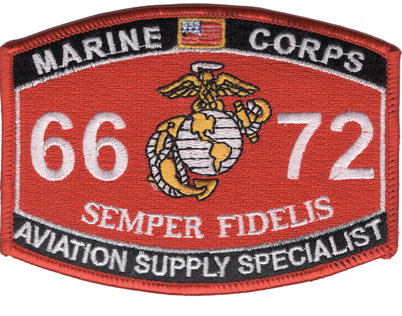 4.5" MARINE CORPS MOS 6672 AVIATION SUPPLY SPECIALIST EGA EMBROIDERED PATCH