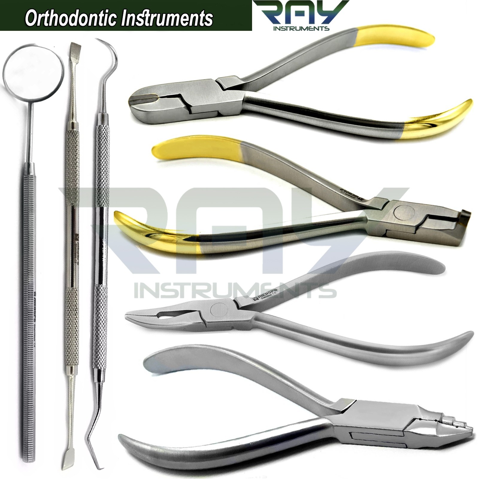 7 Pcs Dental Orthodontic Instruments Ligature Cutter TC Wire Bending Pliers CE