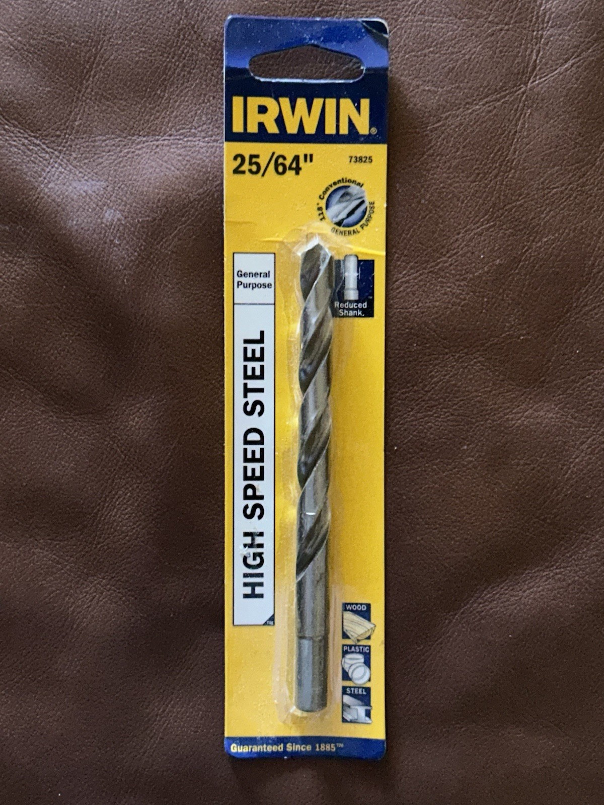 Irwin #73825 25/64 in. High Speed Steel Drill Bit New In Package -FACTORY SEALED