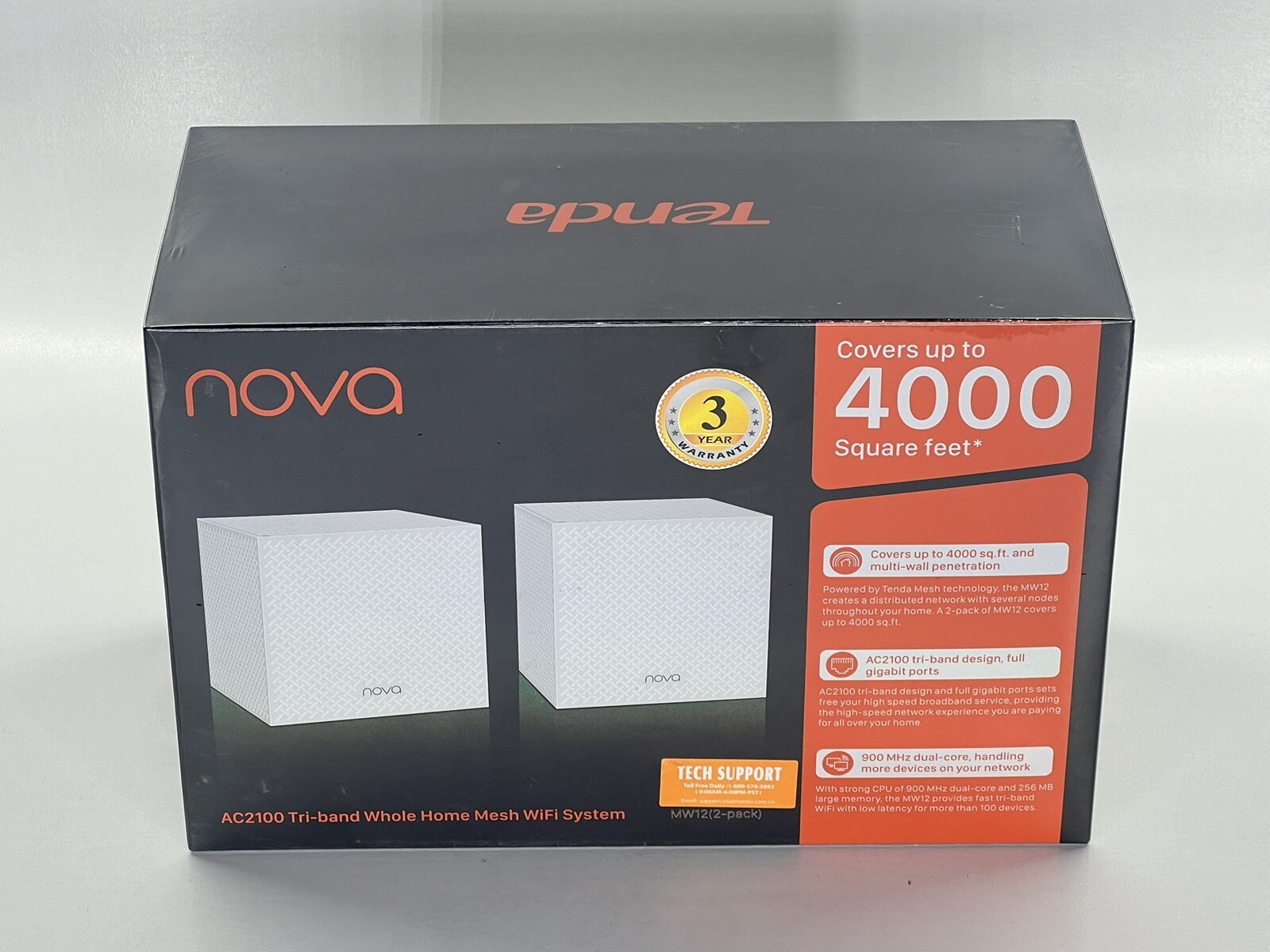Tenda Nova AC2100 Tri-Band Whole Home Mesh Wifi System | MW12 (2-Pack)
