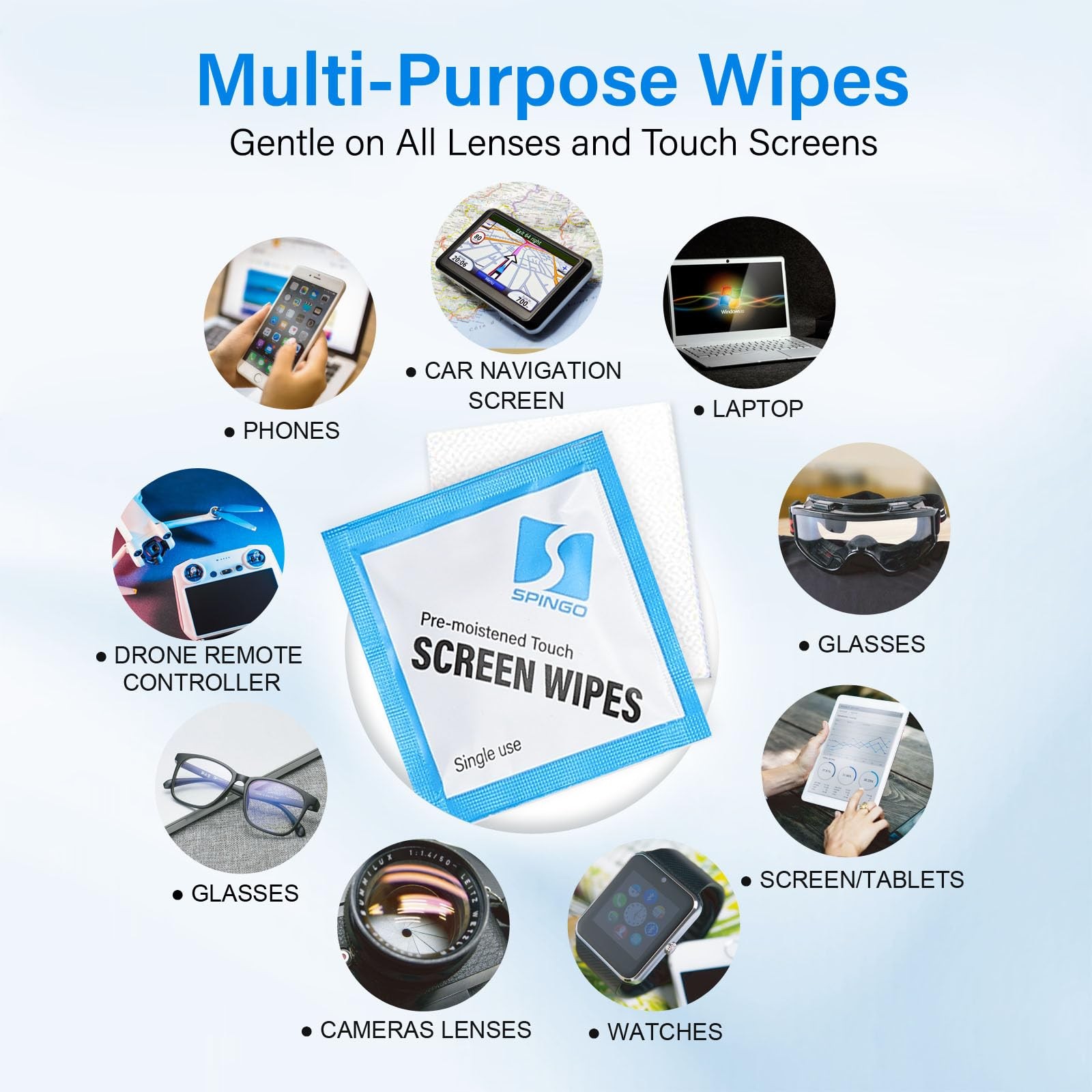 Spingo Electronic Wipes, Screen Wipes for Electronics, 240 count