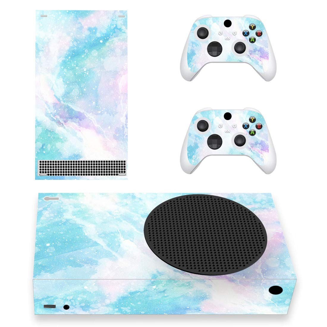 PlayVital Pale Blue Watercolor Custom Vinyl Skins for Xbox Core Wireless Cont...