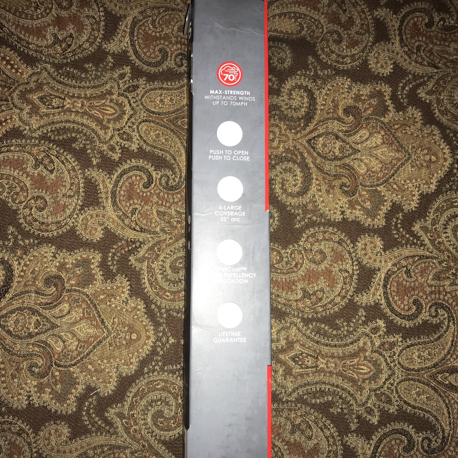 Totes Blue/Gray Automatic Umbrella NWT