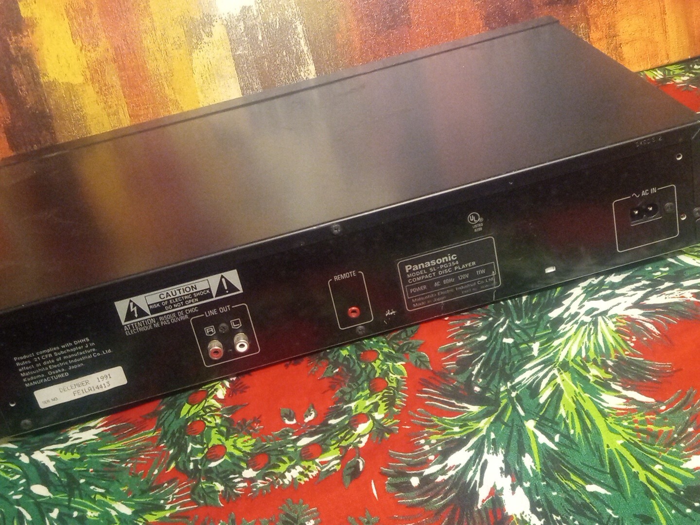 Panasonic SL-PG354 CD Player Single Disc CD Player Works