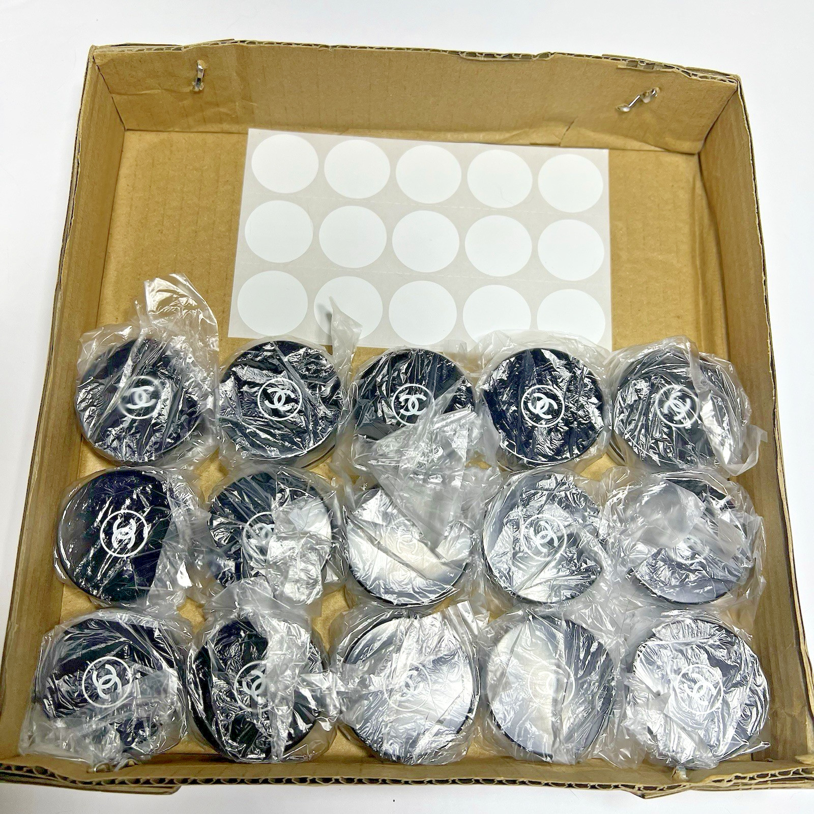 CHANEL Glass Travel Dram Jar Empty, 1.5" Diameter for Skincare/Makeup Set Of 15.