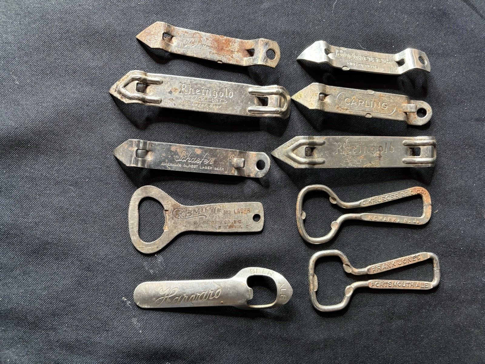 Vintage lot Metal Can Bottle Opener budweiser schlitz schaefer rheingold krueger