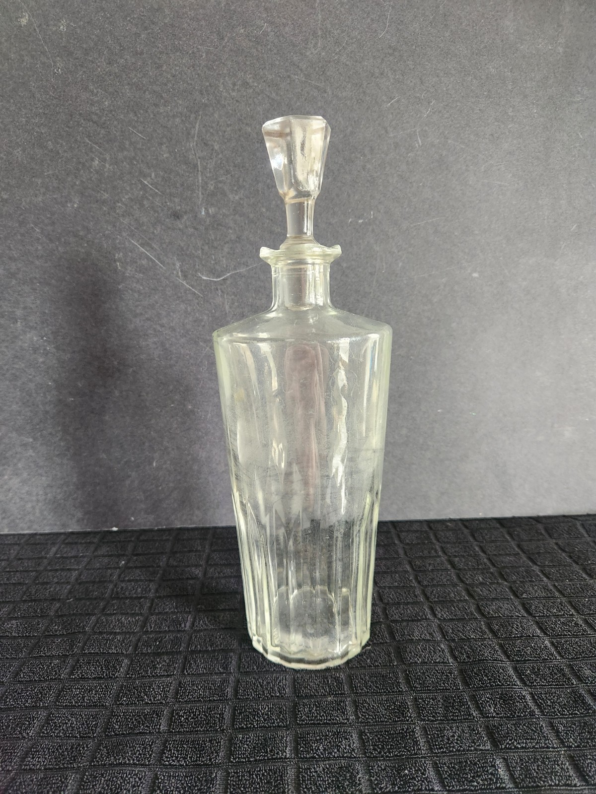 Vintage Clear Glass Liquor Decanter with Stopper by Thatcher Manufacturing