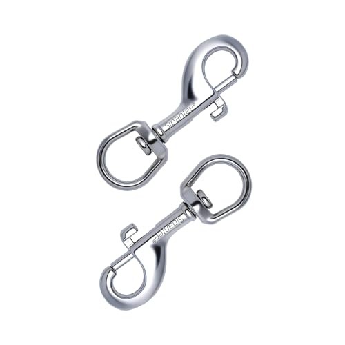 2PCS 316 Stainless Steel Single Ended Swivel 2.7 inch Swivel Eye Snap Hook