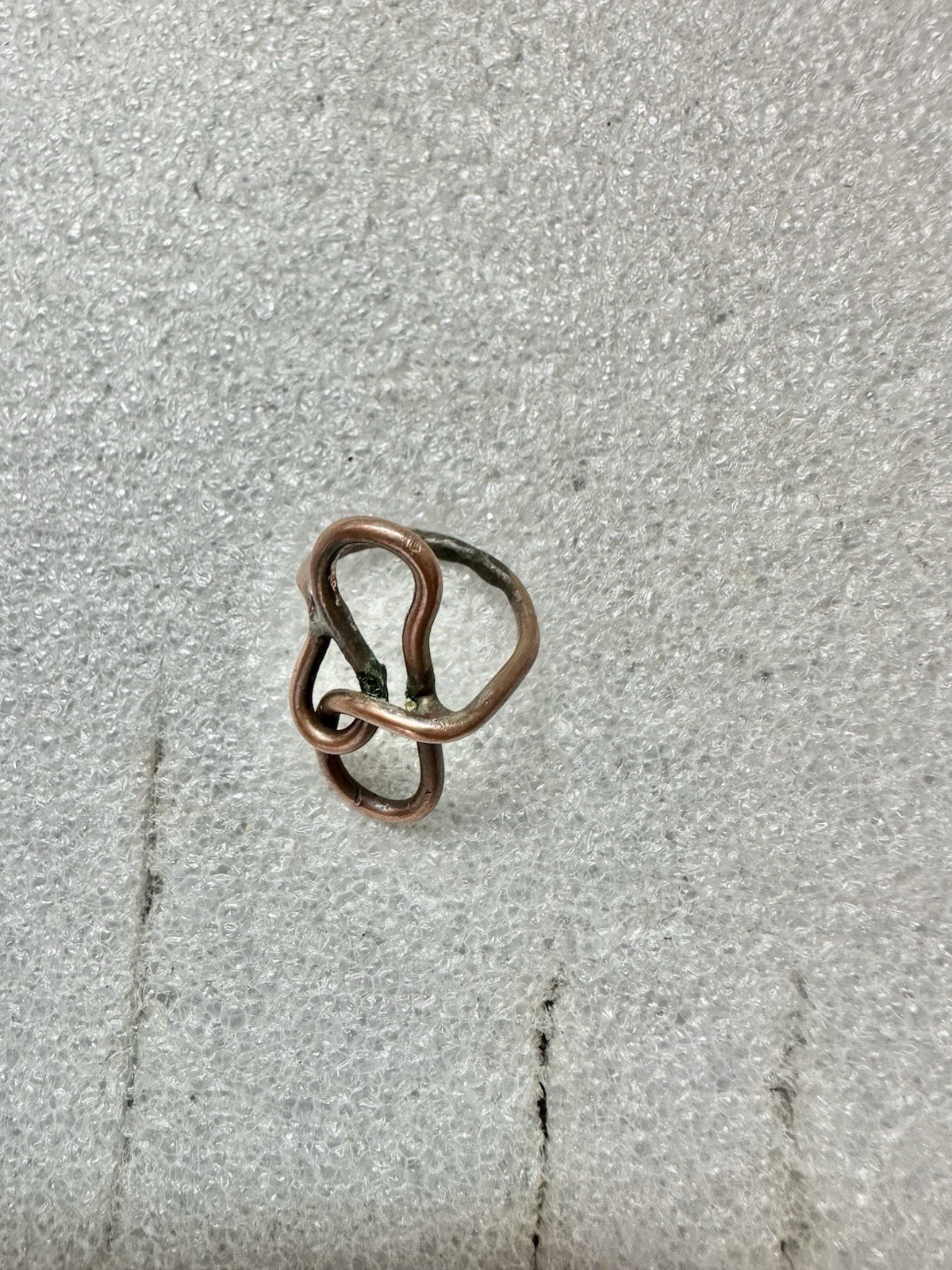 Handmade Abstract Solid COPPER Ring Size 6