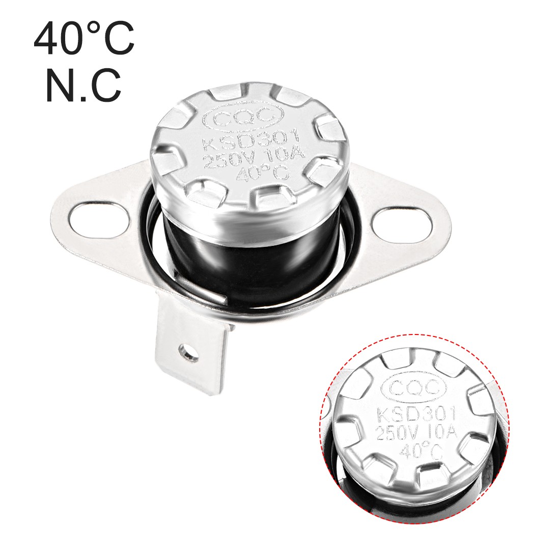 Temperature Control Switch , Thermostat 40°C , 10A Normally Closed N.C 5pcs