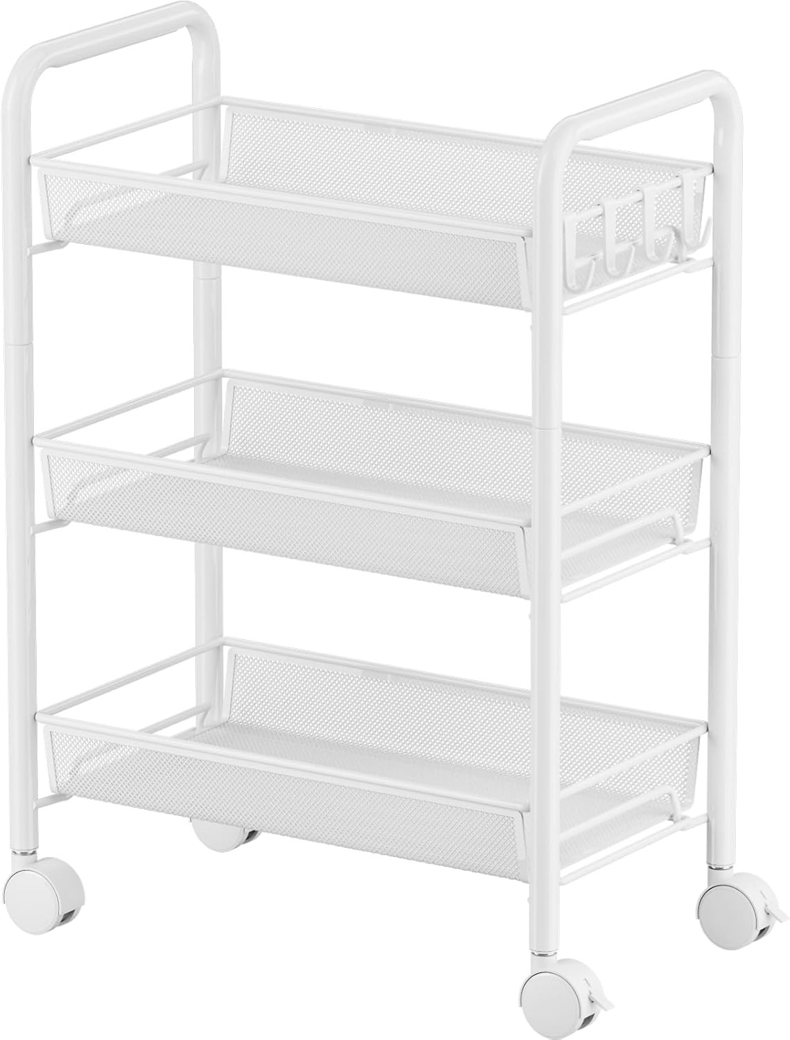 3-Tier Rolling Utility Storage Rack Cart on Wheels, Trolley Craft cart,