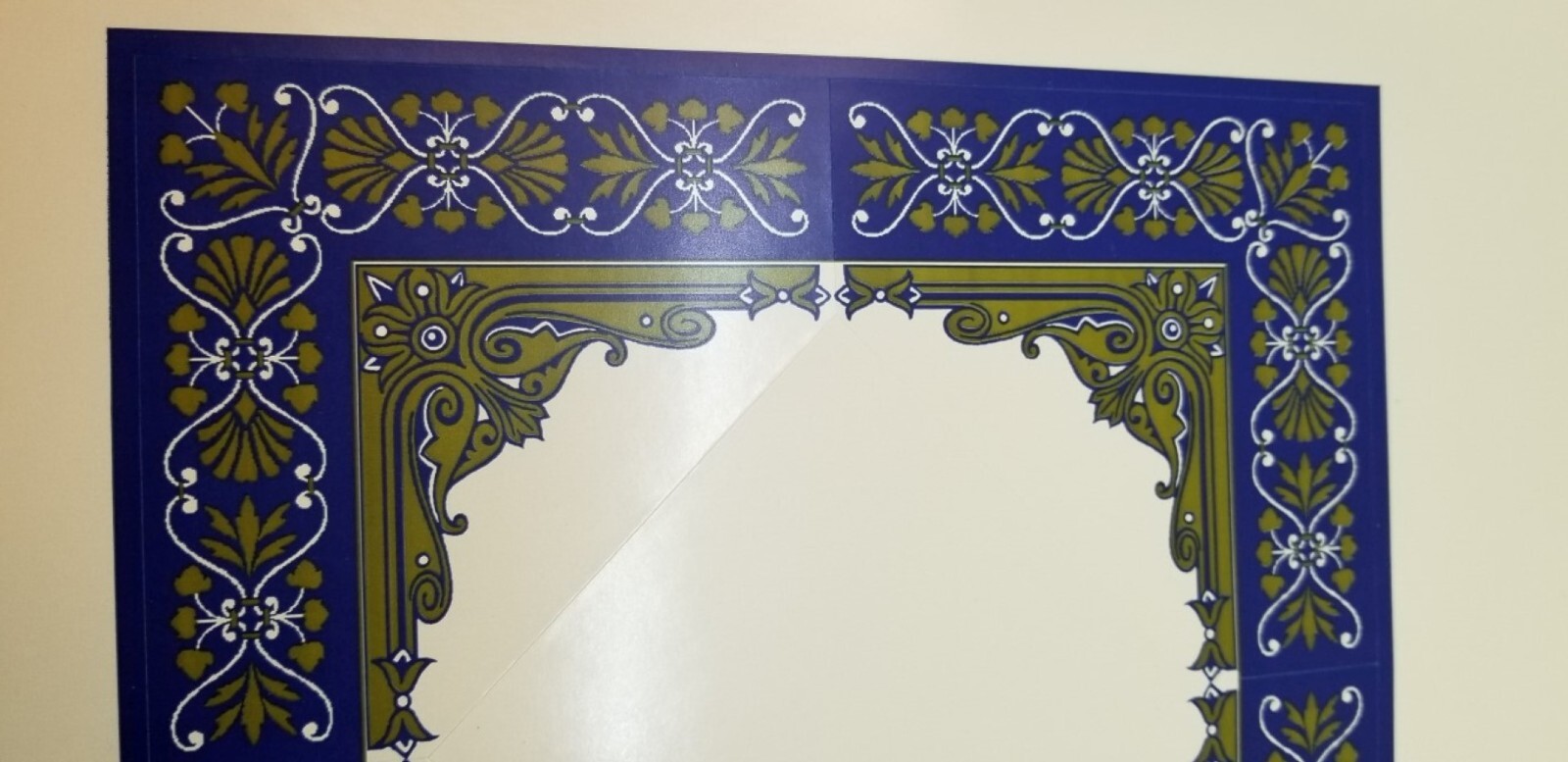 4 BLUE RED TRUNK INTERIOR corners decoration decal sticker decoration chest old