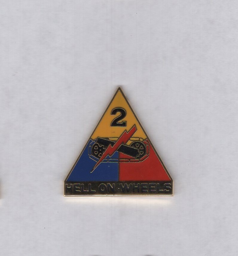 US Army 2nd Armored Division HELL ON WHEELS patch crest DUI badge V-21