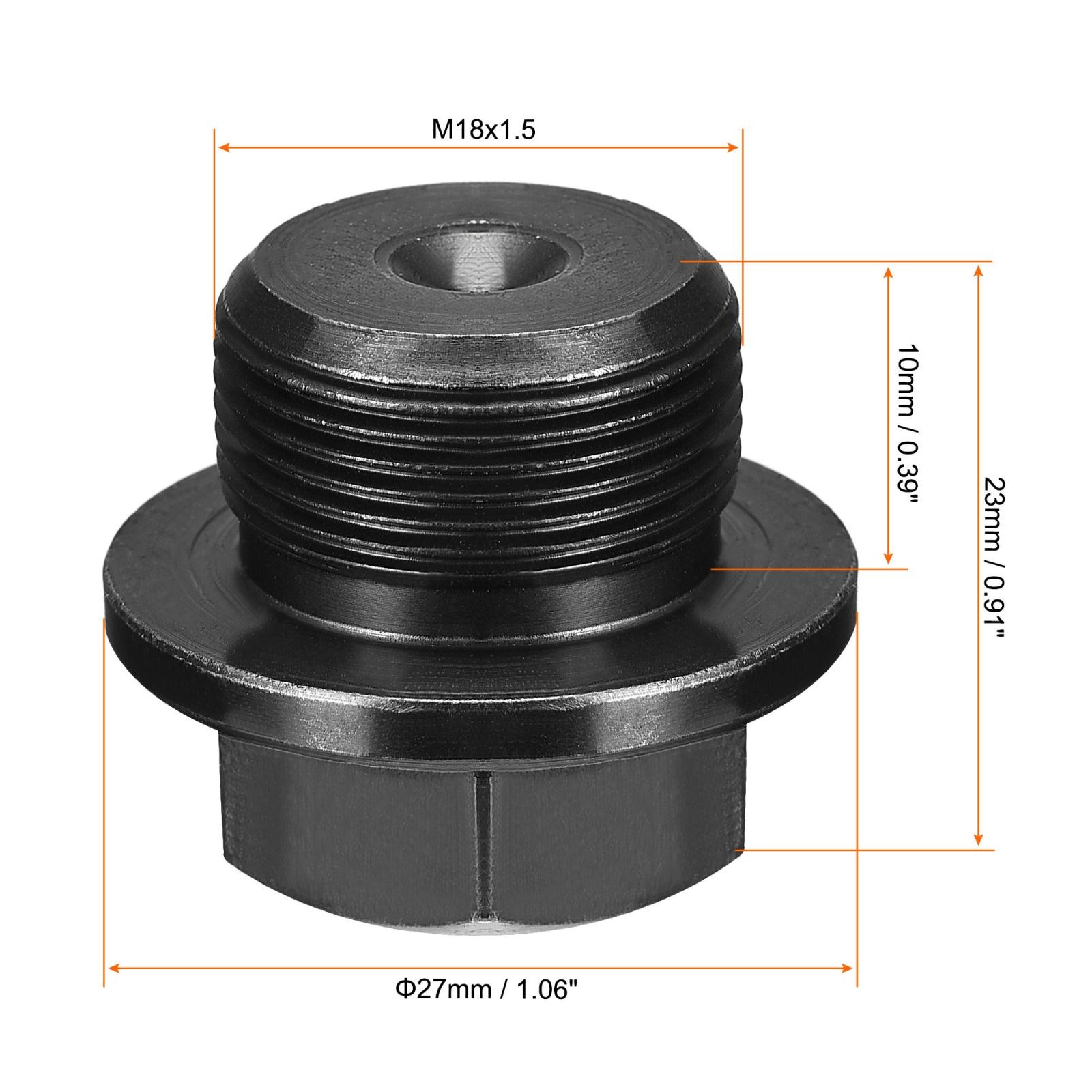 Outer Hex Head Socket Pipe Fitting Plug M18x1.5 Male Thread Carbon Steel 2Pcs