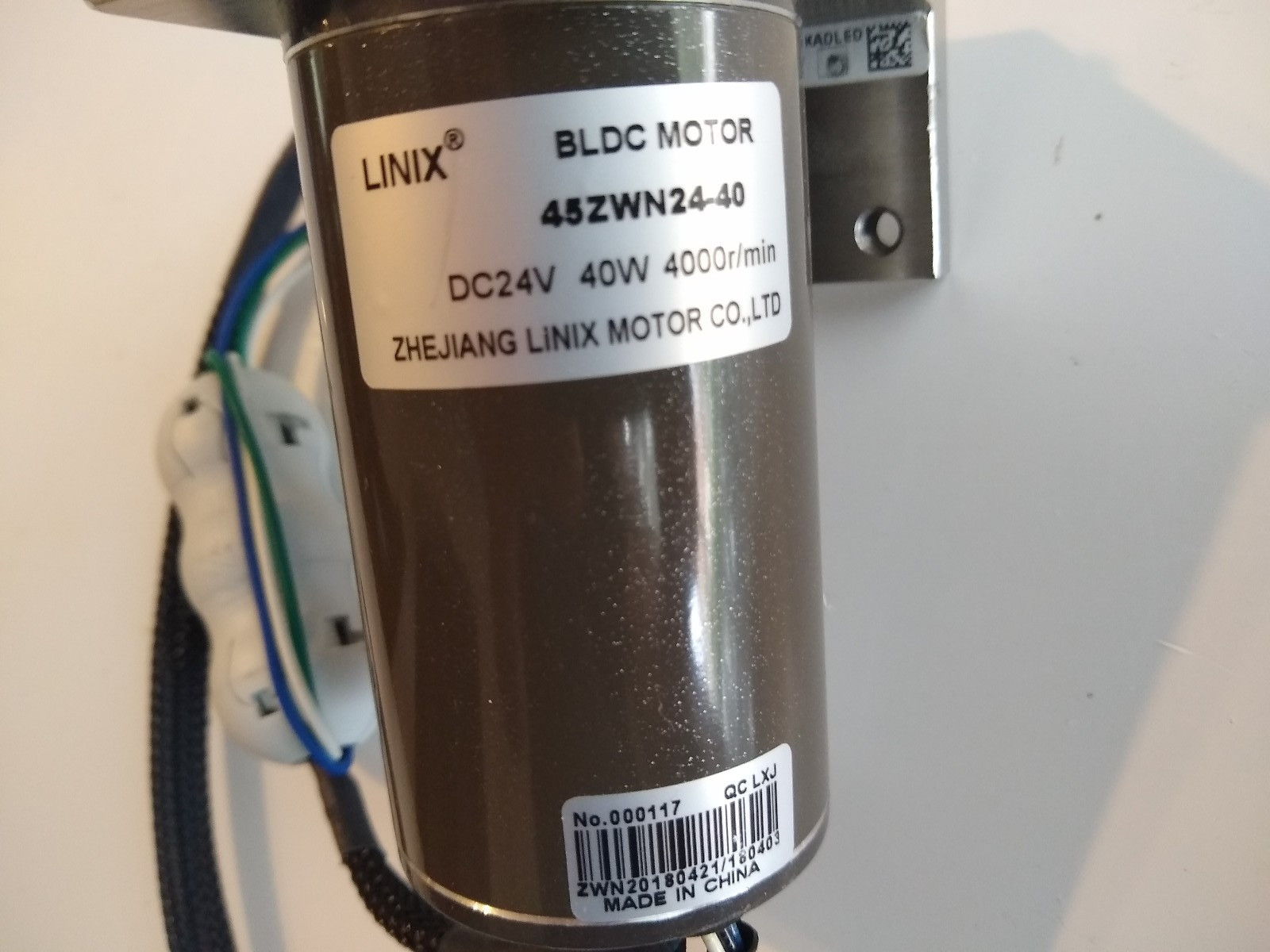 Used LINIX Brushless Motor 45ZWN24-40 DC24V 40W 4000r/min w/ Stand