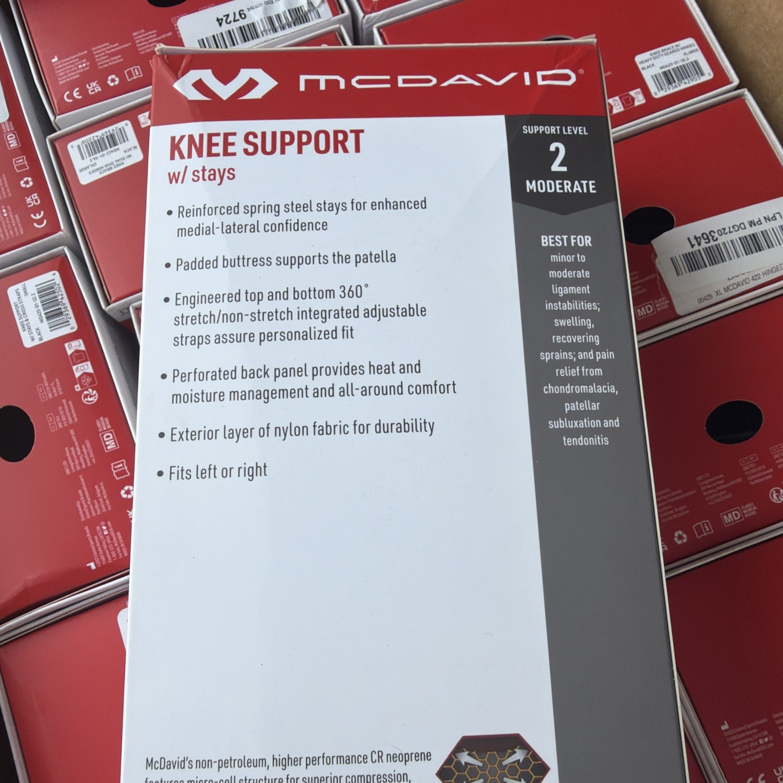 Mcdavid Level 2 Knee support w/ stays size large 15-16”