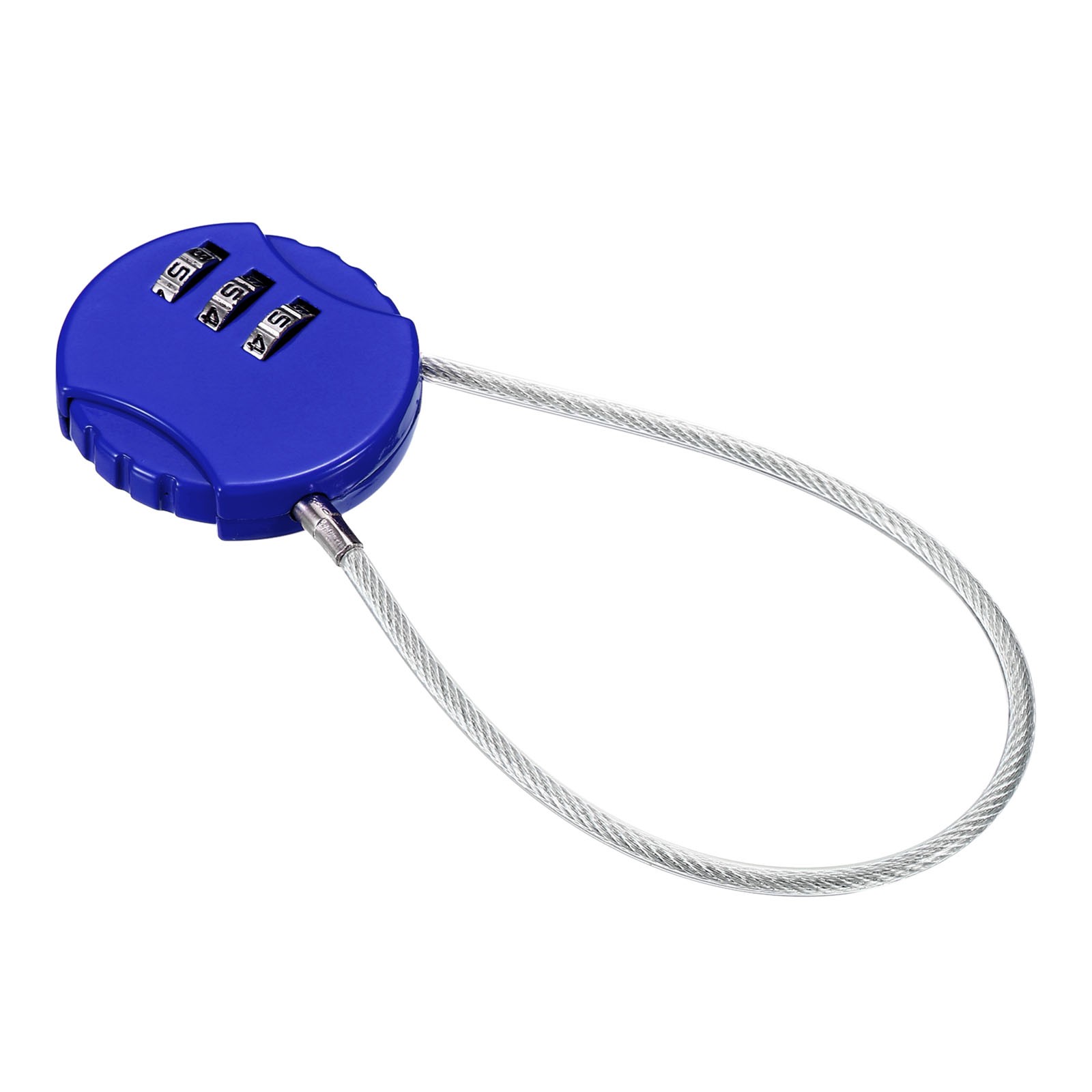 Small Combination Block 7.8", 1pc 3 Digit Luggage Lock, Blue