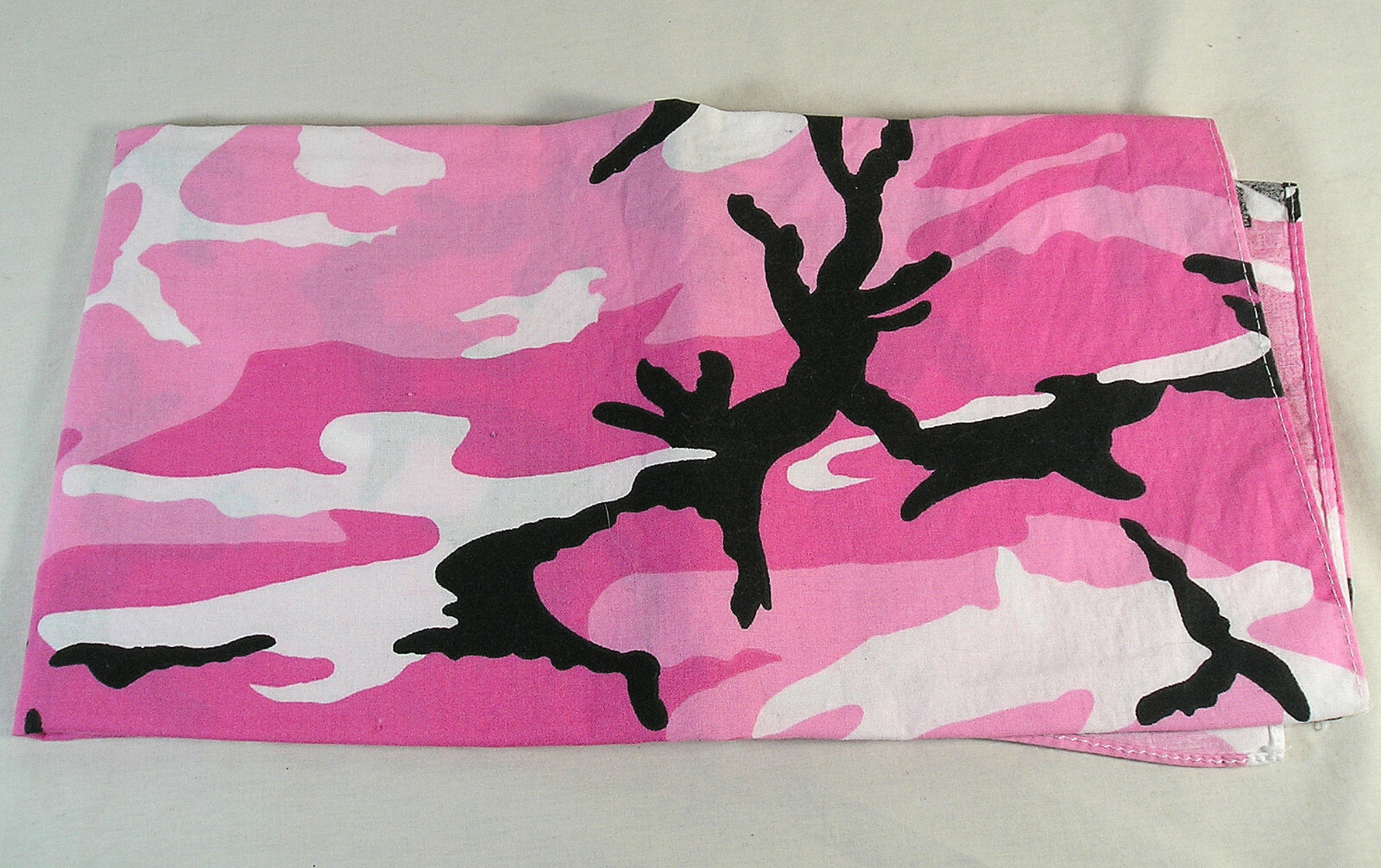 Jumbo XL 26" x 26" Pink Camo Bandana Cotton Scarf , Chemo Headwear