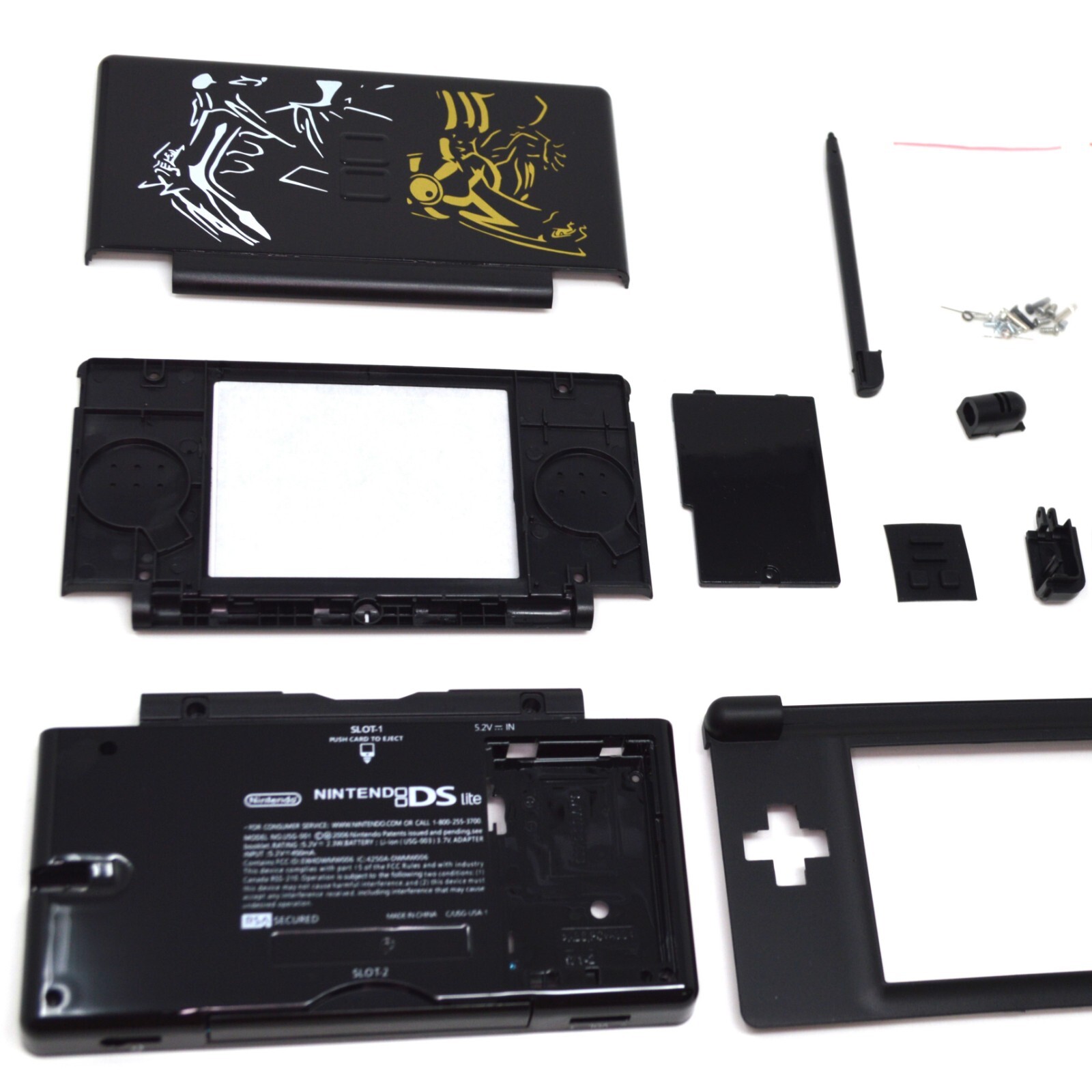 Full Replacement Nintendo DS Lite Housing Shell Screen Lens BlackGreenClearGold
