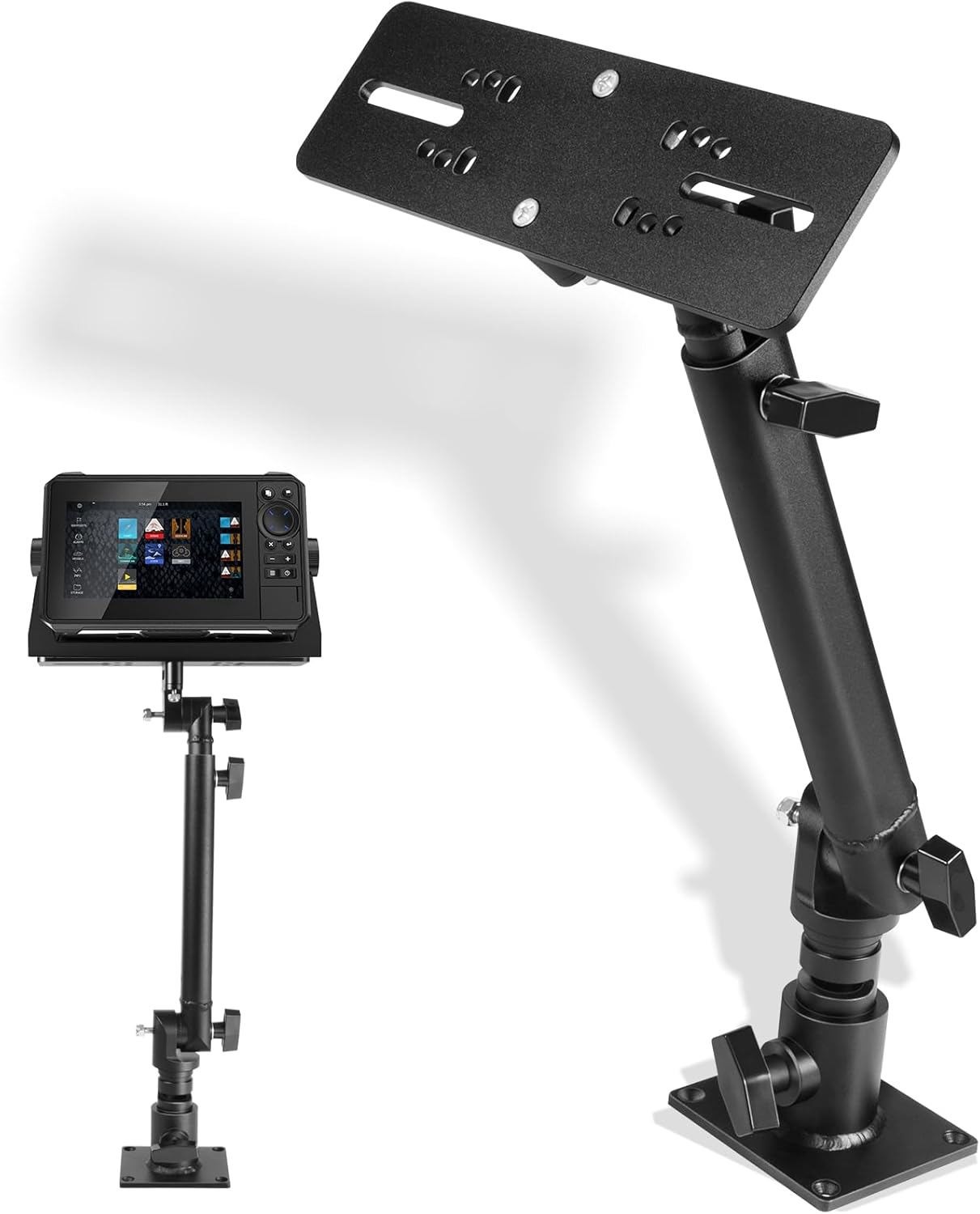 Heavy Duty Aluminum Chartplotter Mount 18"-24" Adjustable 350° Swivel MM-001-BL