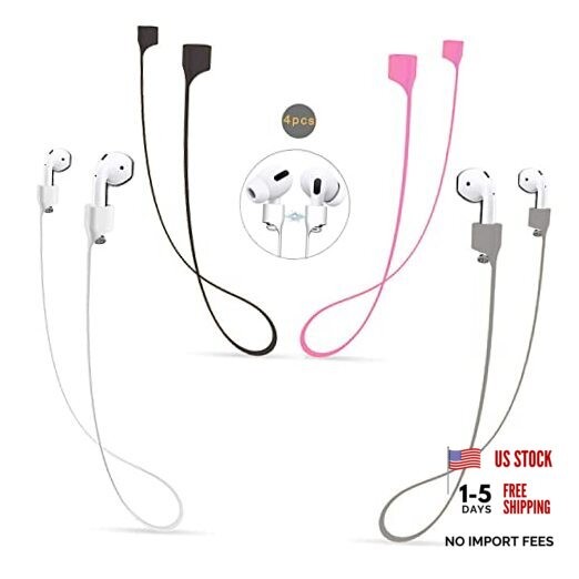 Airpods Strap Magnetic Cord Anti-Lost Leash Sports Black Grey White Pink