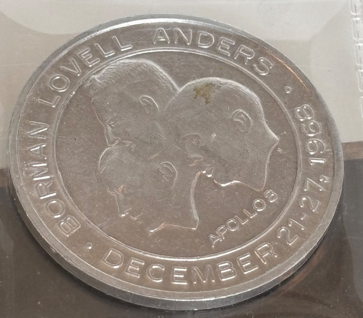 Contains Metal FLOWN in Space Aluminum Medal NASA Apollo 8 Mintage = 200k 1968