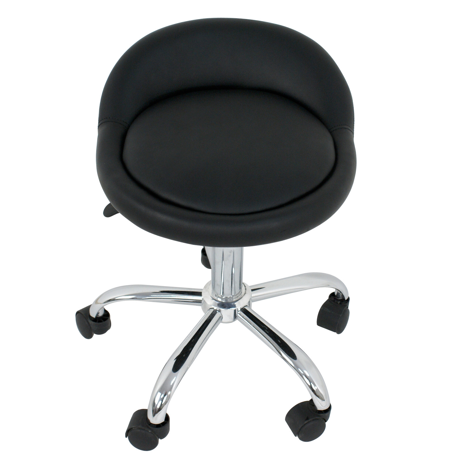 6PCS Rolling Salon Stool Adjustable Hydraulic Tattoo Massage Spa Chair w/ Back