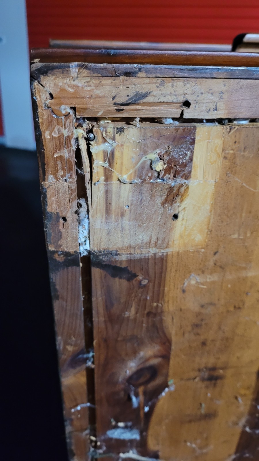 Farley & Loetscher MFG. Co. Cedar Chest, Damaged front bottom, missing feet