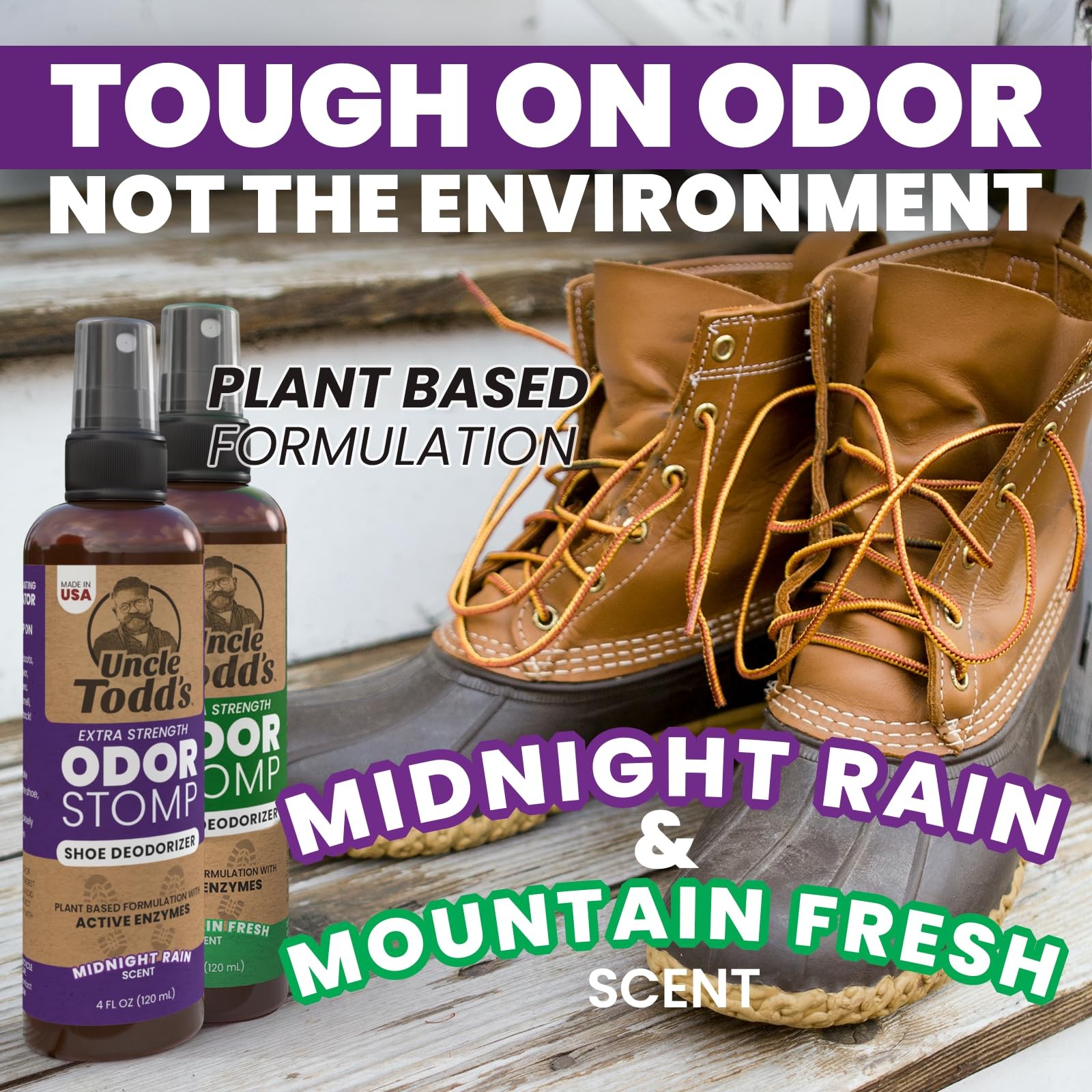 Odor Stomp Shoe Deodorizer 2Pack Proven & Powerful Enzyme Shoe Spray for Odo...