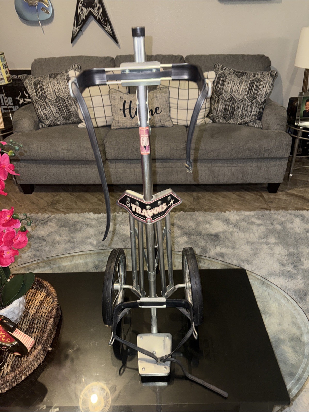 Vintage Travois 600 Golf Push Pull Cart Folding Lightweight Caddy 2 Wheel