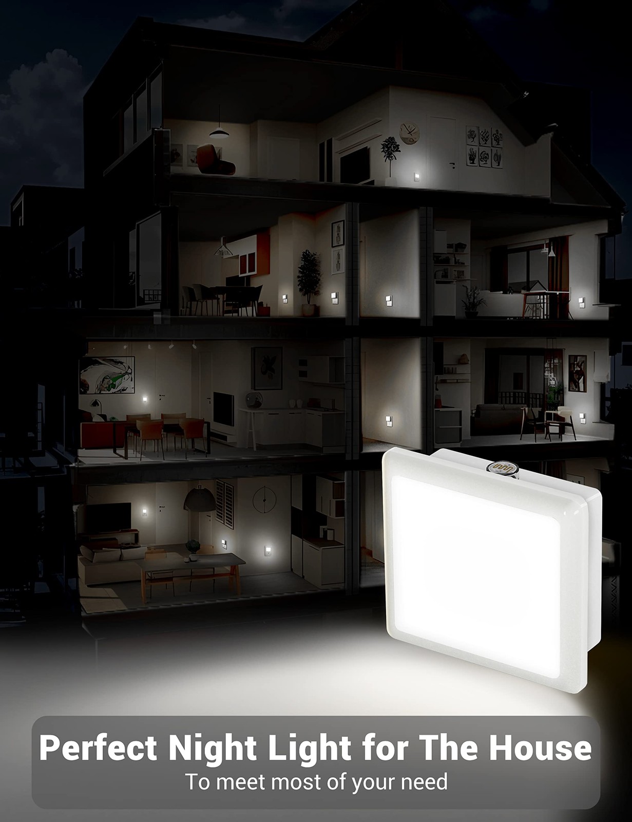 Night Lights Plug Into Wall Led Night Light With Light Sensors2 Pack 5000k Bri