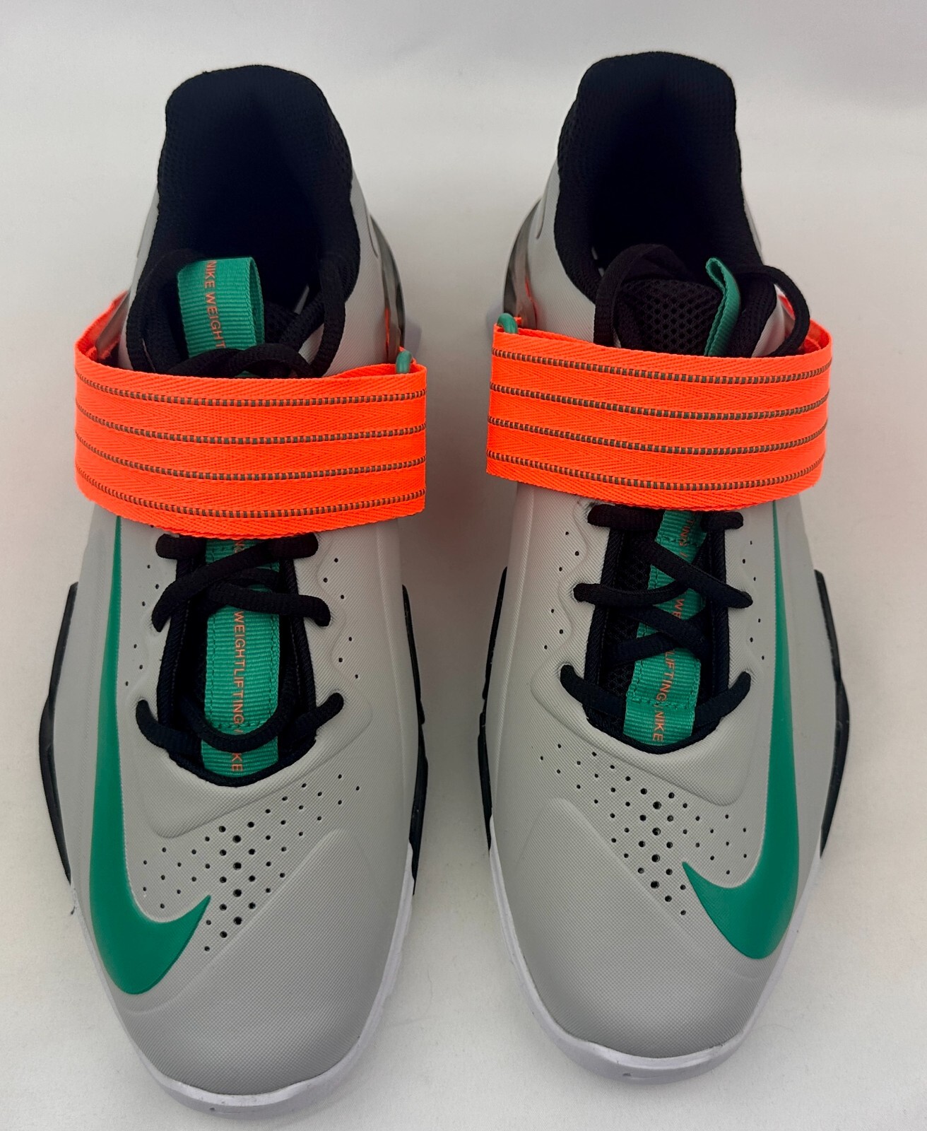 Nike Savaleos Weightlifting Shoes Grey Orange Green CV5708 083 Mens Sneakers NIB