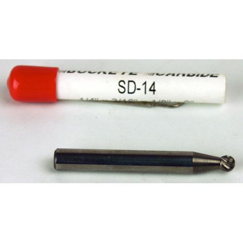 Carbide Burr (SD-14) Ball Shape - Single Cut - 1/4 x 3/16 x 1/8 x 2