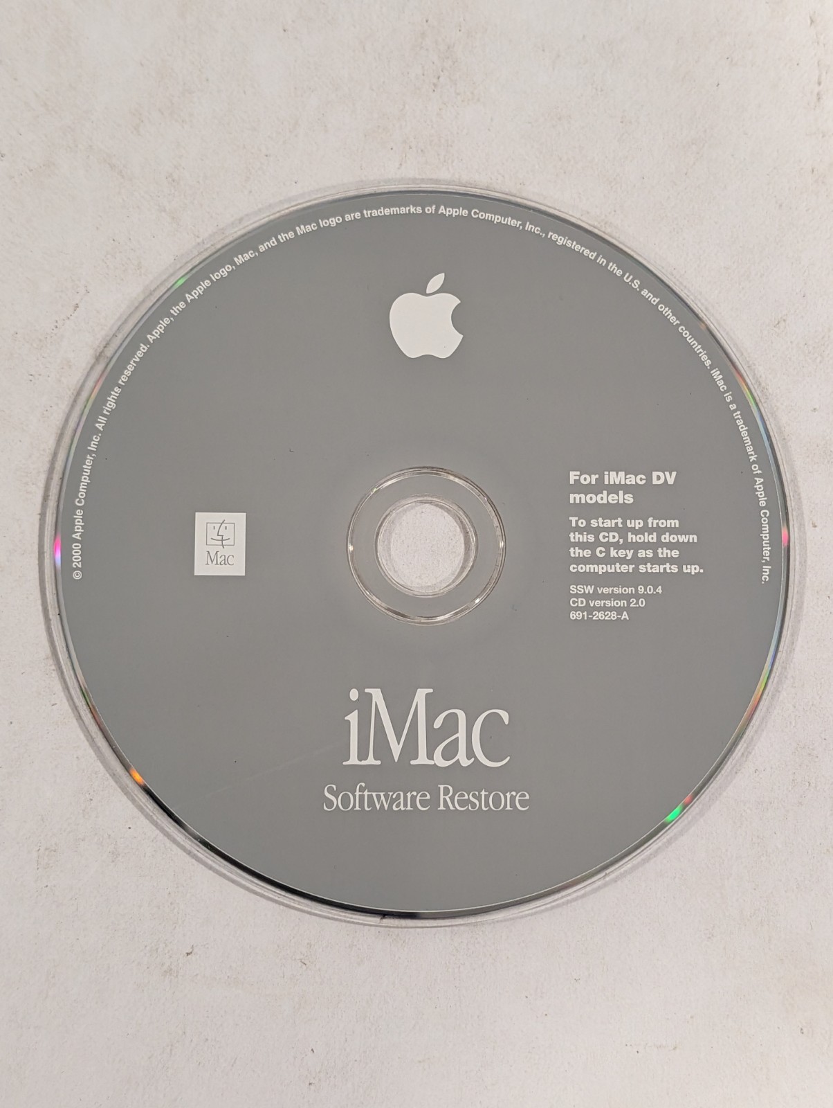 Apple iMac Mac OS Version 9.0.4 Software Restore CD 691-2628-A