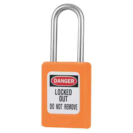 Master Lock S31kas3orj Lockout Padlock, Keyed Alike, Thermoplastic, Orange, 1