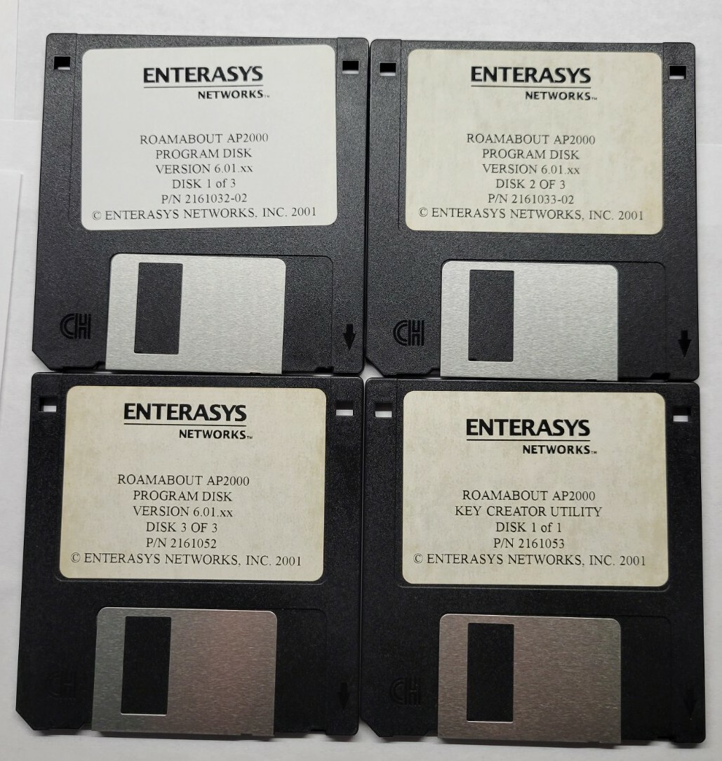 Enterasys RoamAbout AP2000 Program Disk Version 6.01.xx 2001 3.5" Floppy