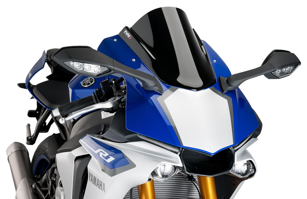 Puig Black Z-Racing Windscreen for 2015-2019 Yamaha YZF-R1 Models 7648N