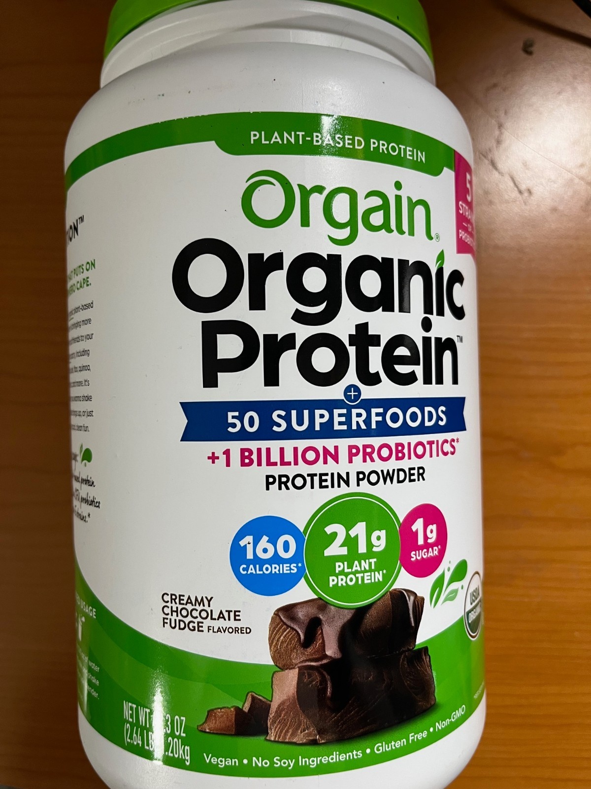 Orgain - Organic Protein Powder Plant 2.64lbs-Probiotics Chocolate Exp: 9/2027