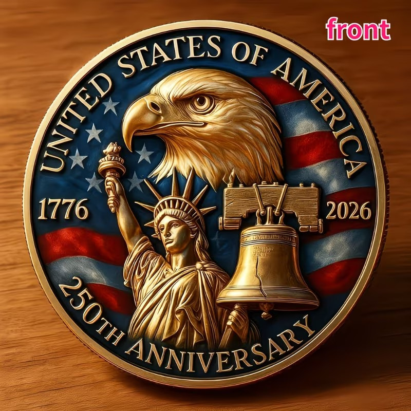 Americas 250th Anniversary Commemorative Coin Replica:Raised Relief Design