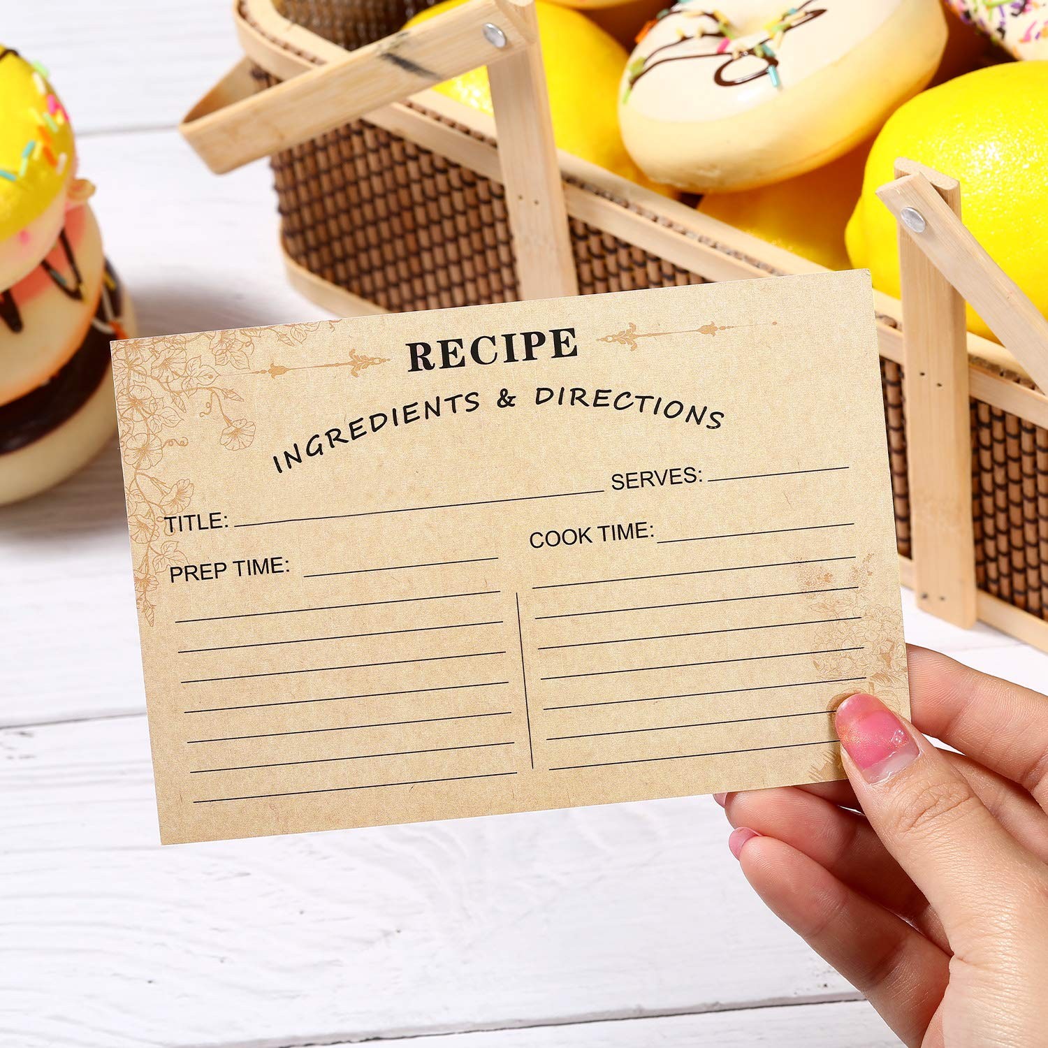 Outus 80 Pack Recipe Cards 4 x 6 Inch Kraft Double 4 x 6 inch, Color