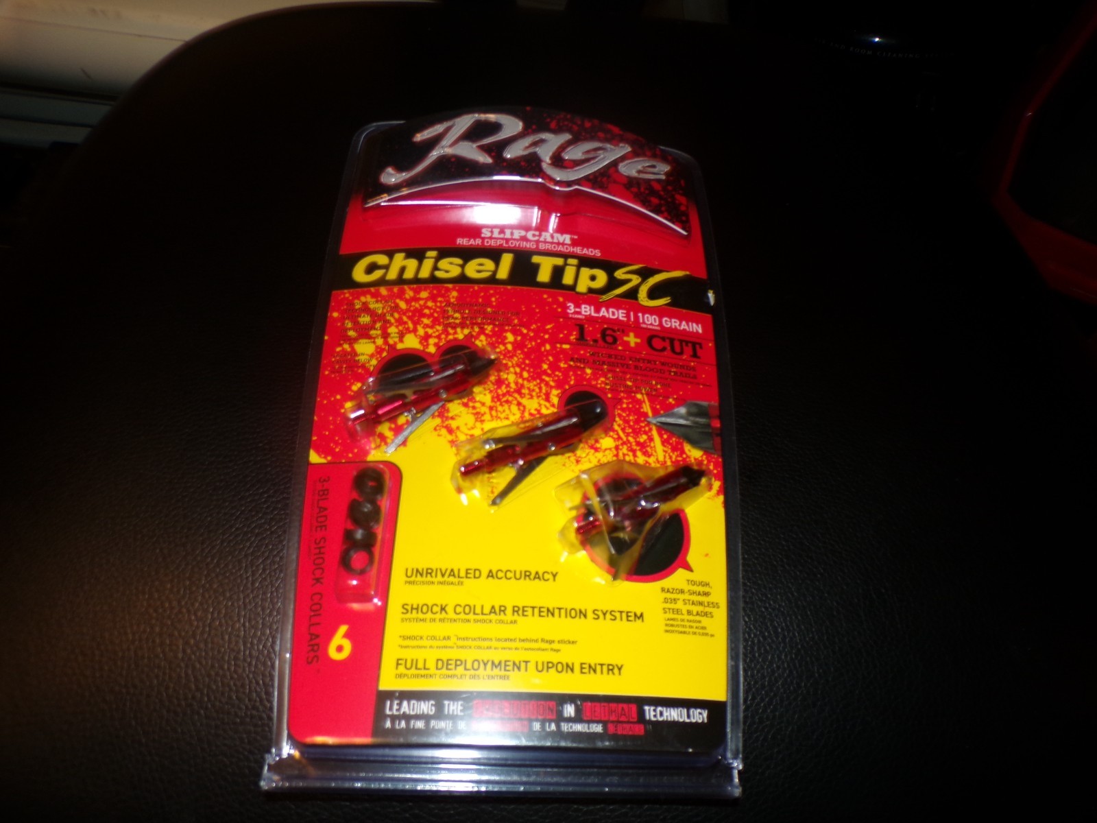 rage slip cam chisel tip sc broadheads 100 grain 3 blade